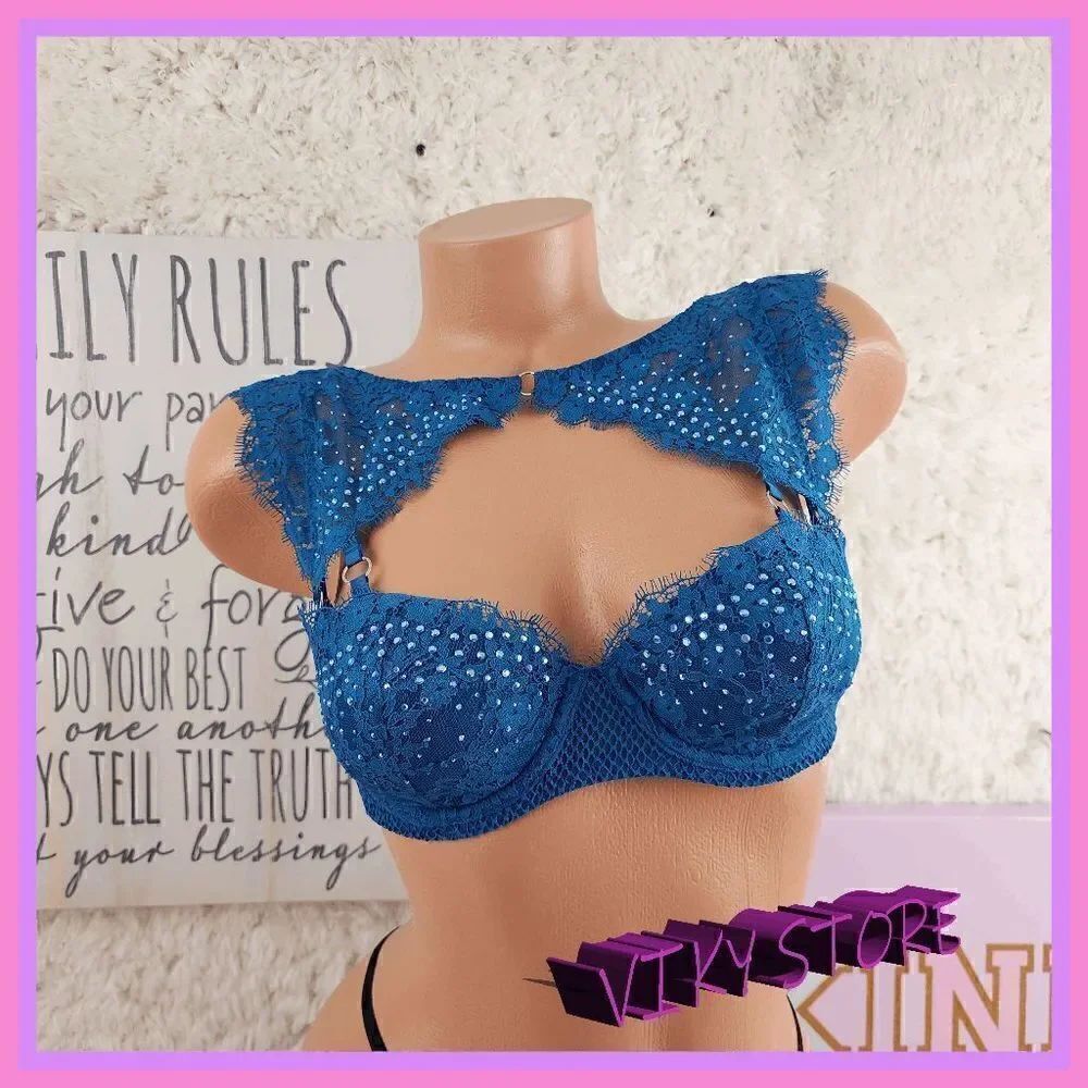 NWT Victoria's Secret Very Sexy Sapphire Crystal Bra 34C: Glamour Unleashed NWT